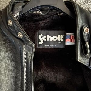 Schott NYC Black Leather Motorcycle Jacket
